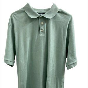 Land's End Regular Mens Polo Shirt L 42-44 Short Sleeves 100% Cotton Gre…